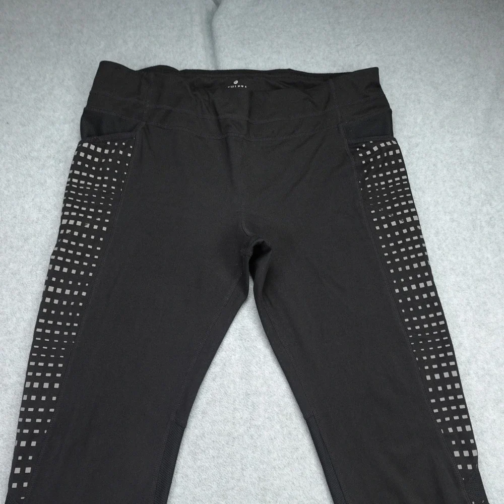 Athleta Leggings Womens XL Black Be Free Tight Reflective Running‎ Pockets
